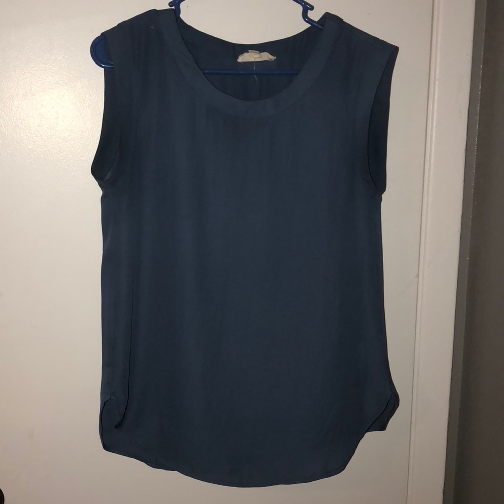 Blue no sleeve blouse